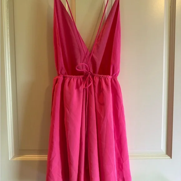 Vibrant Pink Sleeveless Dress - Picture 2 of 3